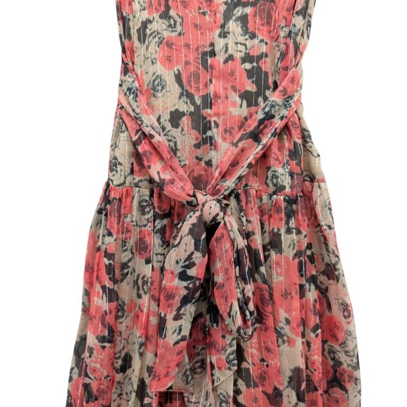 ASTR the Label Eartha Maxi Dress Pink Taupe Floral Metallic Sleeveless Size S - Picture 8 of 9